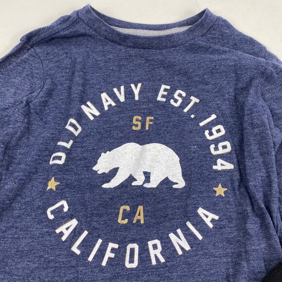 Old Navy Graphic T Shirts Set of 2 Long Sleeve Toddler Sz XS Blue Black Crewneck - Picture 4 of 7